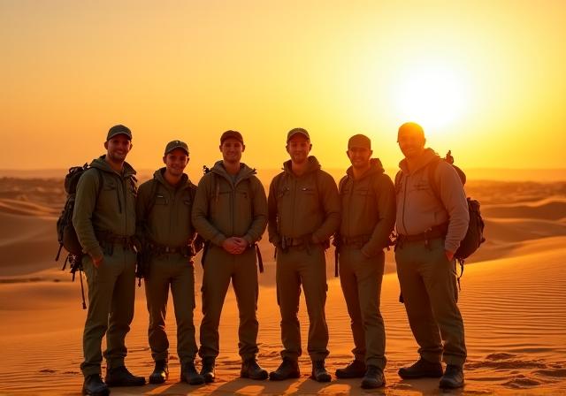 Il team di Dune Dreams nel deserto